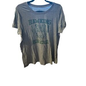 Stranger Thing Shirt Hawkins HS Short Sleeve Round Neck Tee Shirt Size L GUC
